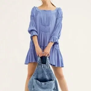 knee length dresses for ladies FREE PEOPLE HEATHER GREY HOT SHOT MINI DRESS – The Avenue Boutique main image 1